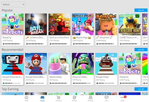 roblox 2018 home page